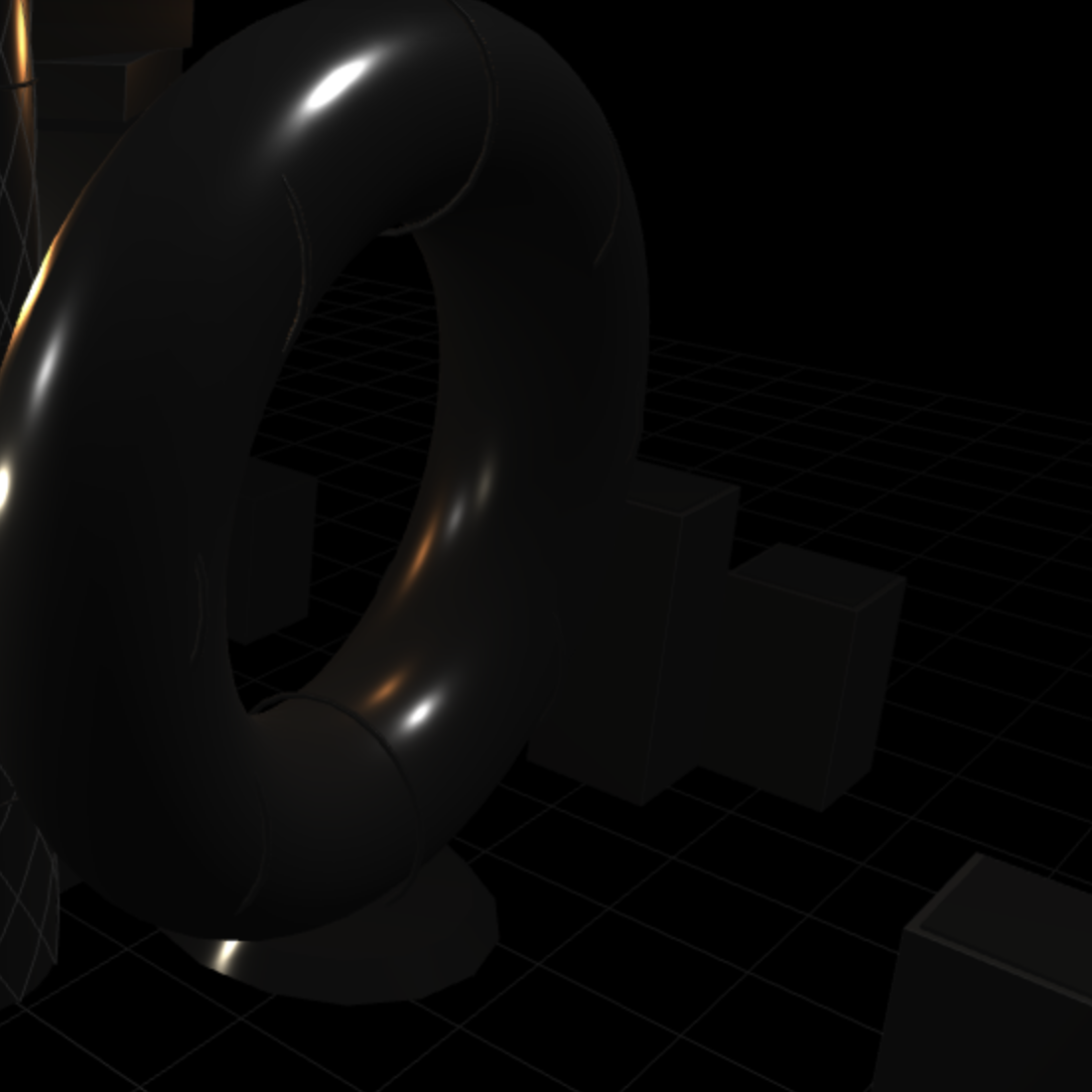 Asset Haus — 3D 'O' sculpture rendered in Three.js on the live demo