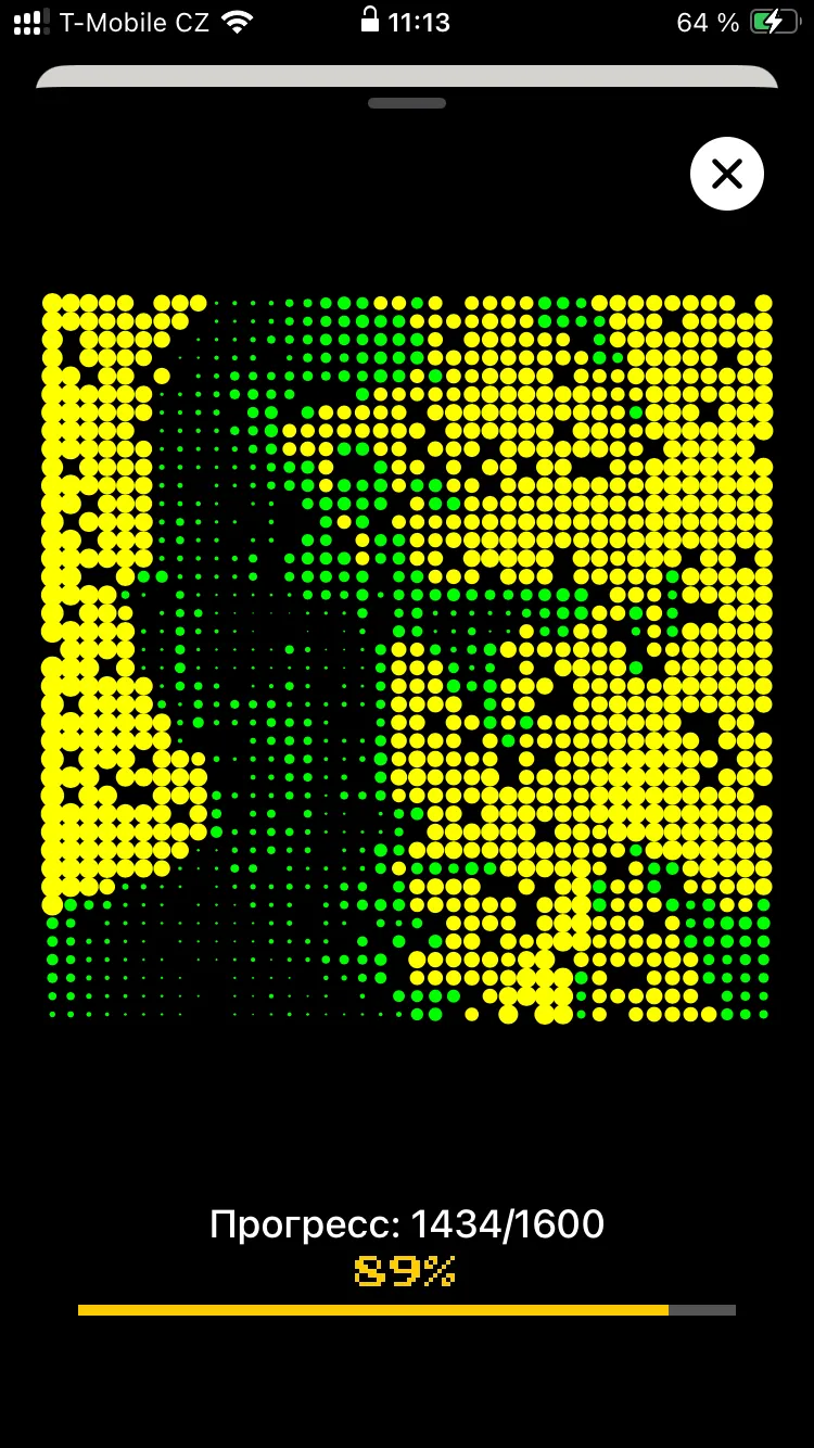 Portrait progress screen showing 1434 of 1600 words, 89 per cent complete.