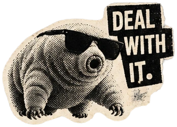 Tardigrade sticker: Deal with it.