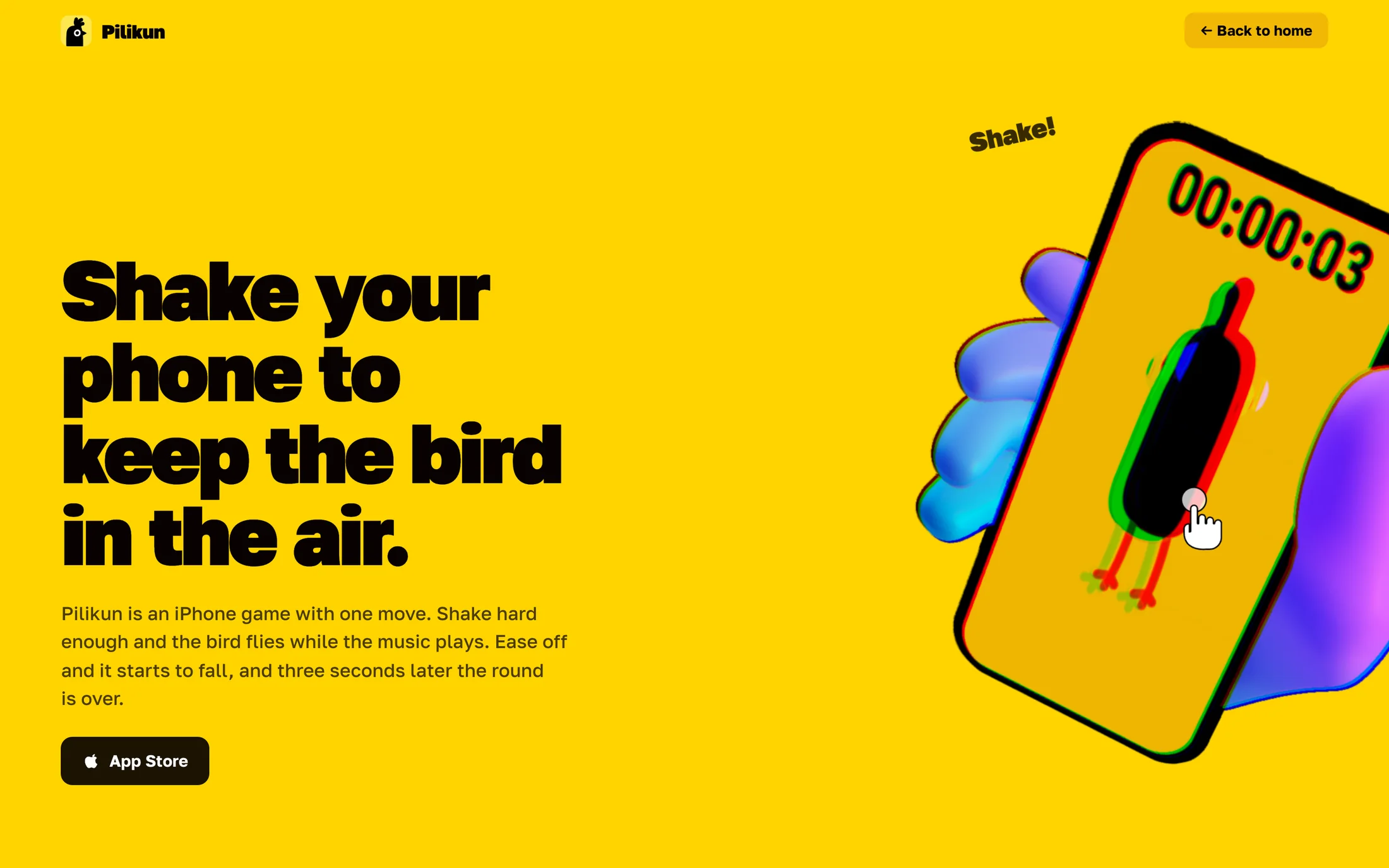 Pilikun landing page