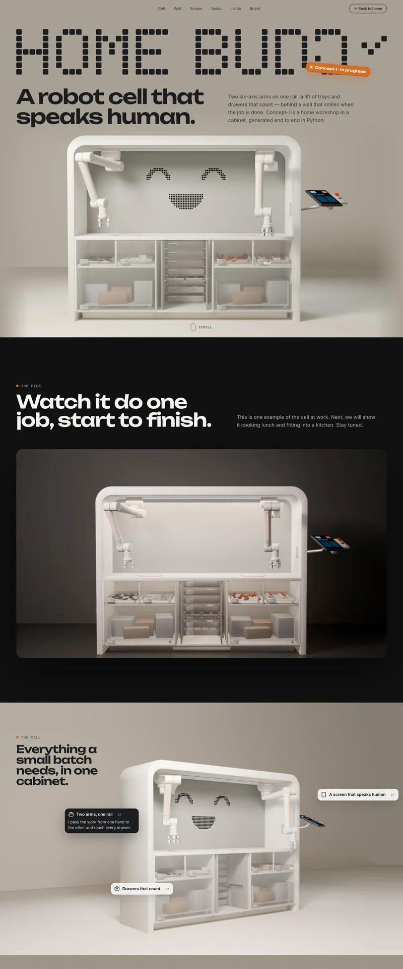 The Home Buddy landing page, top to bottom