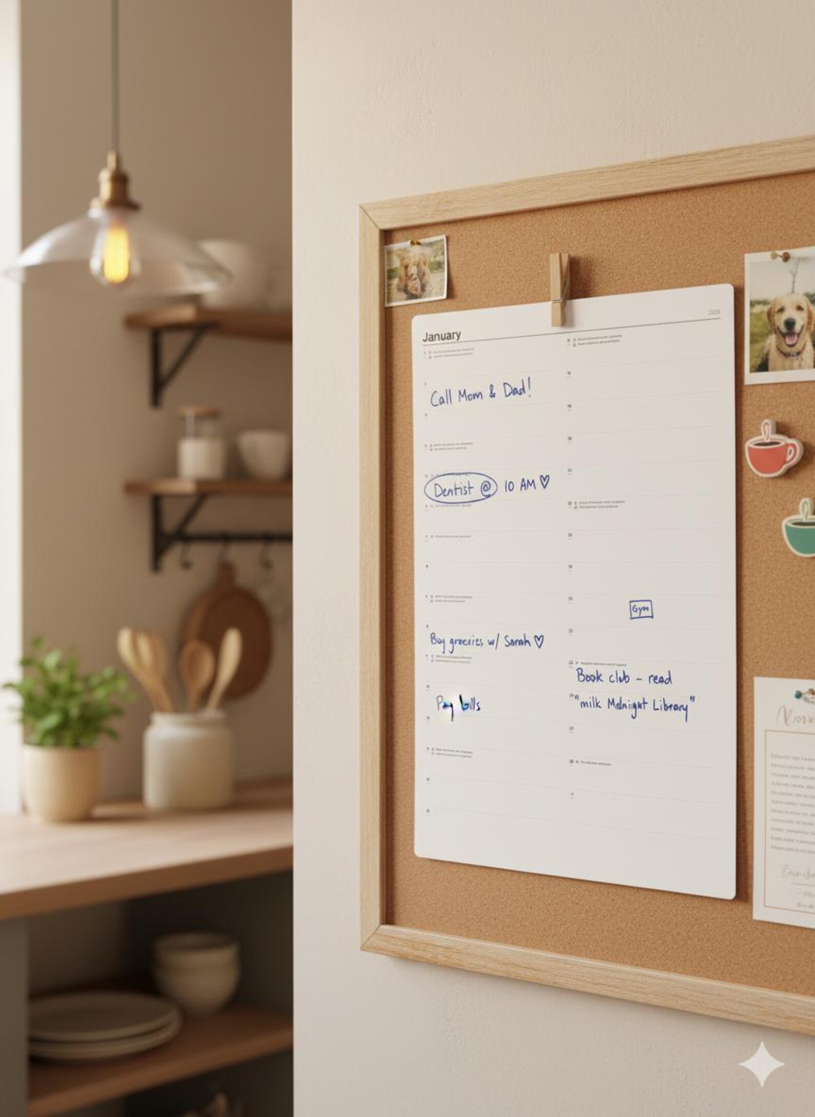 A4 monthly planner showing detailed month view