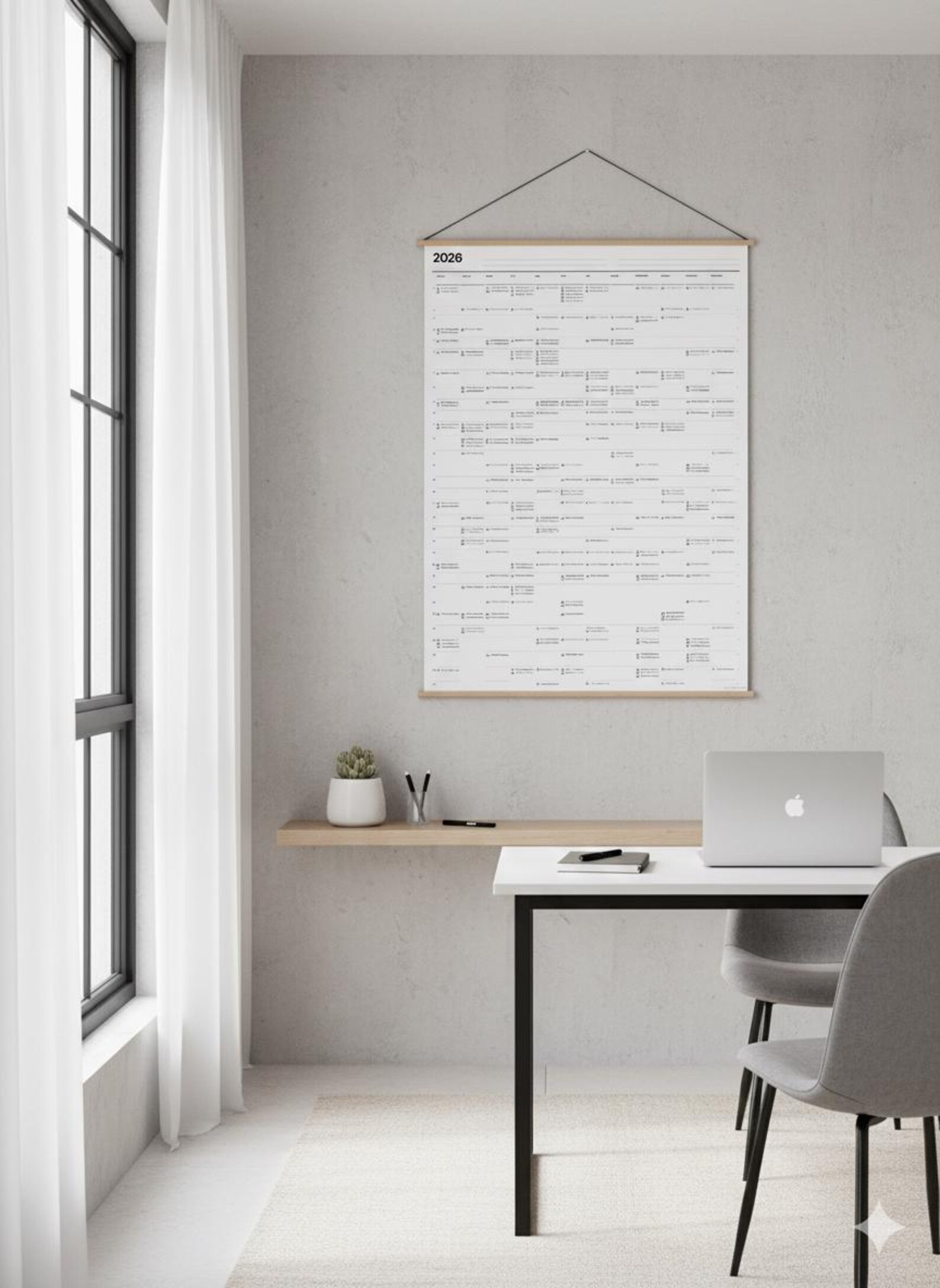 A2 annual planner showing full year view